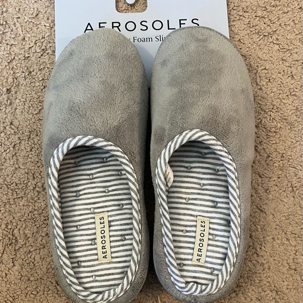 Aerosoles Memory Foam Slippers - Gray